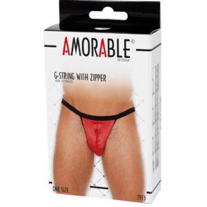 Amorable by Rimba – String met ritssluiting – One Size – Rood