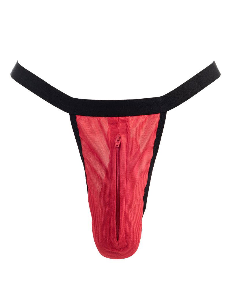 Amorable by Rimba - String met ritssluiting - One Size - Rood - Afbeelding 4