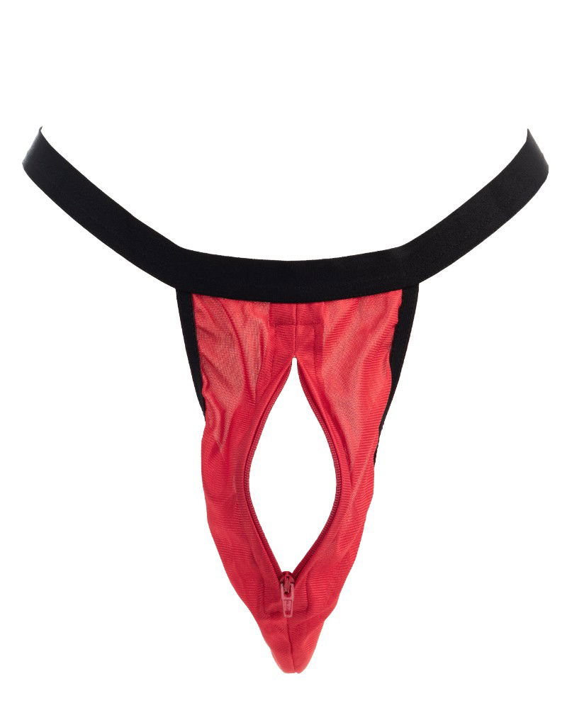 Amorable by Rimba - String met ritssluiting - One Size - Rood - Afbeelding 8