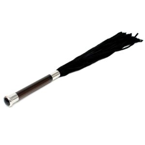 Suede Flogger with glass handle and crystal