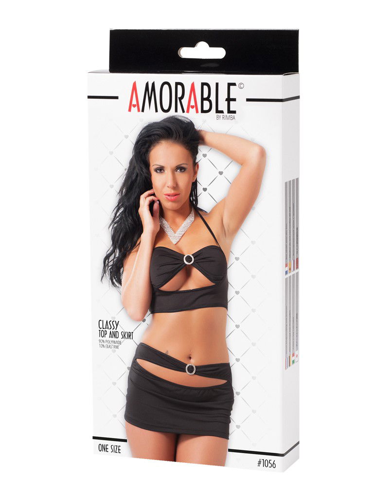 Mini Rok met Top One Size Zwart - Afbeelding 2