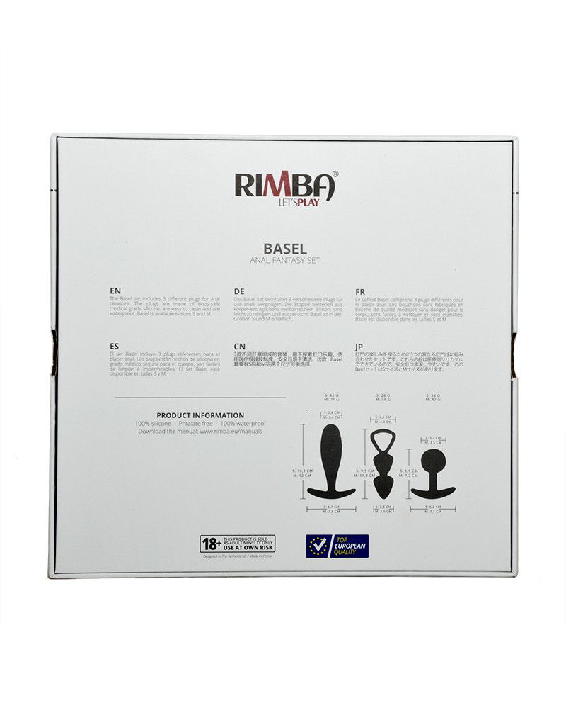Rimba Toys Basel Set of Butt Plugs Maat S Zwart - Afbeelding 6