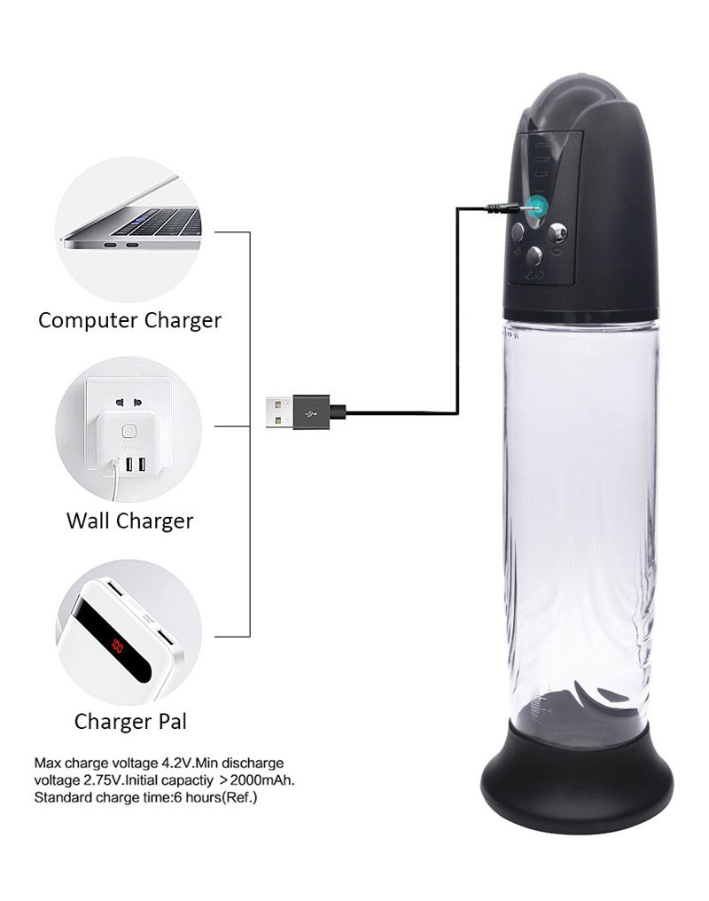 Rimba P-Pump Elektronische Penisvergroter met Vagina Sleeve Zwart - Afbeelding 11
