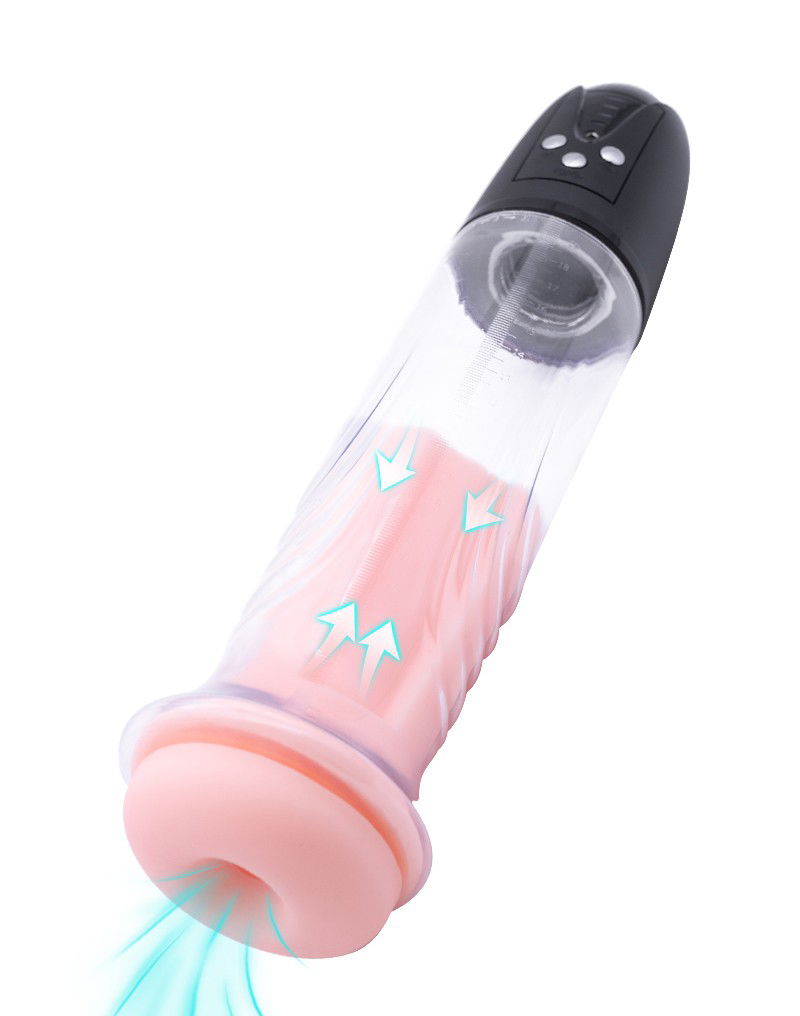 Rimba P-Pump Elektronische Penisvergroter met Vagina Sleeve Zwart - Afbeelding 9