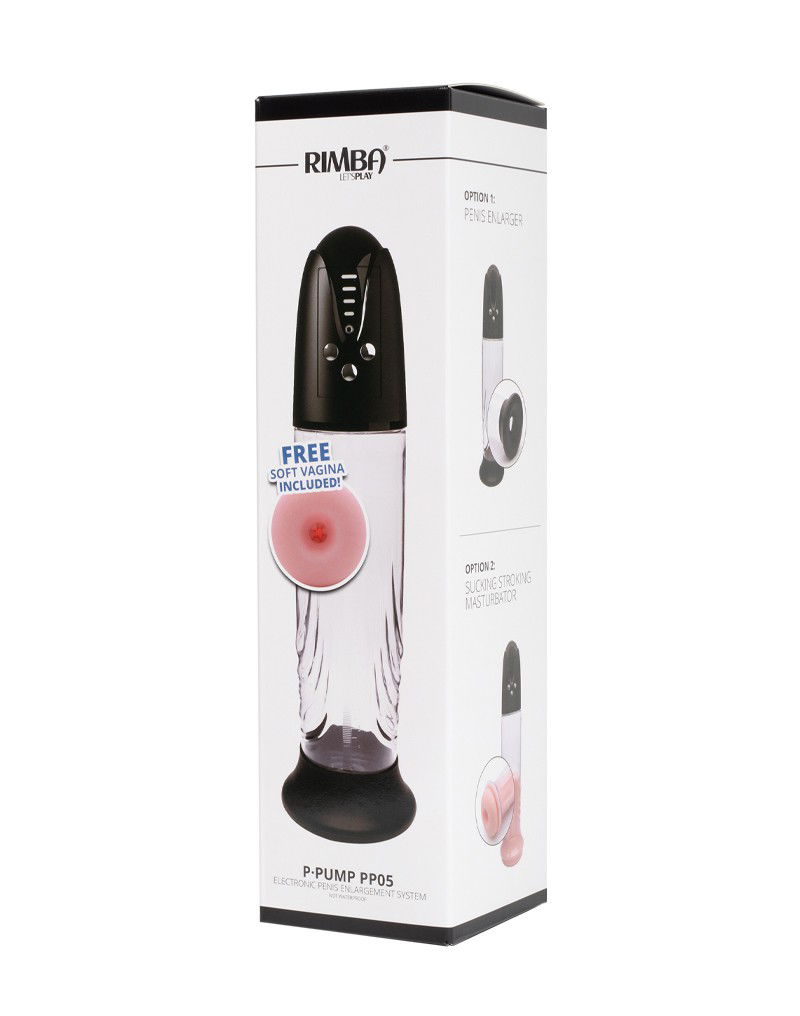 Rimba P-Pump Elektronische Penisvergroter met Vagina Sleeve Zwart - Afbeelding 3