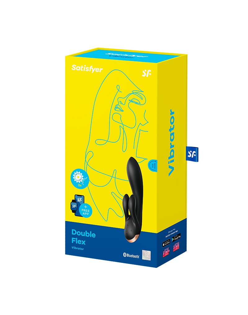 Satisfyer Double Flex Rabbit Vibrator Zwart - Afbeelding 2