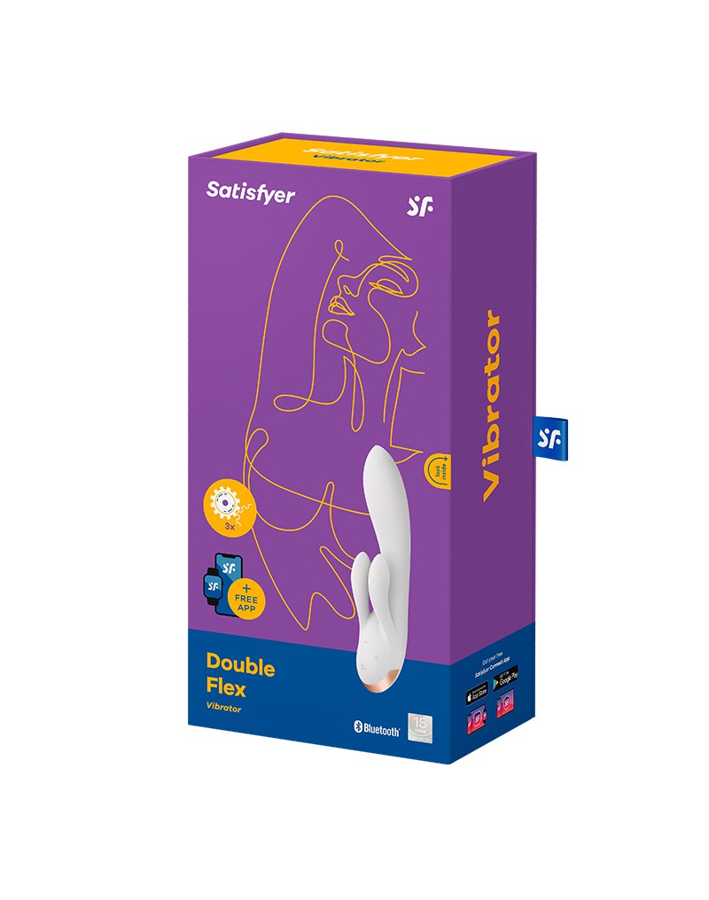 Satisfyer Double Flex Rabbit Vibrator Wit - Afbeelding 2