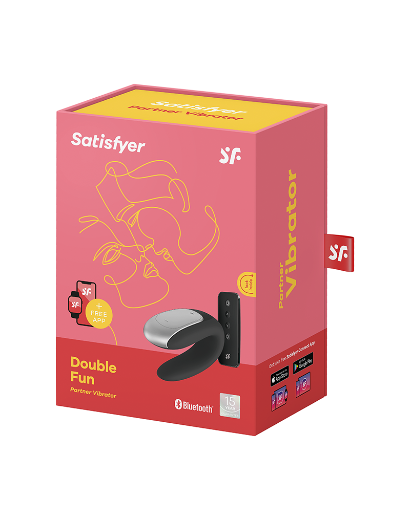 Satisfyer Double Fun Luxe Koppel Vibrator Zwart - Afbeelding 2
