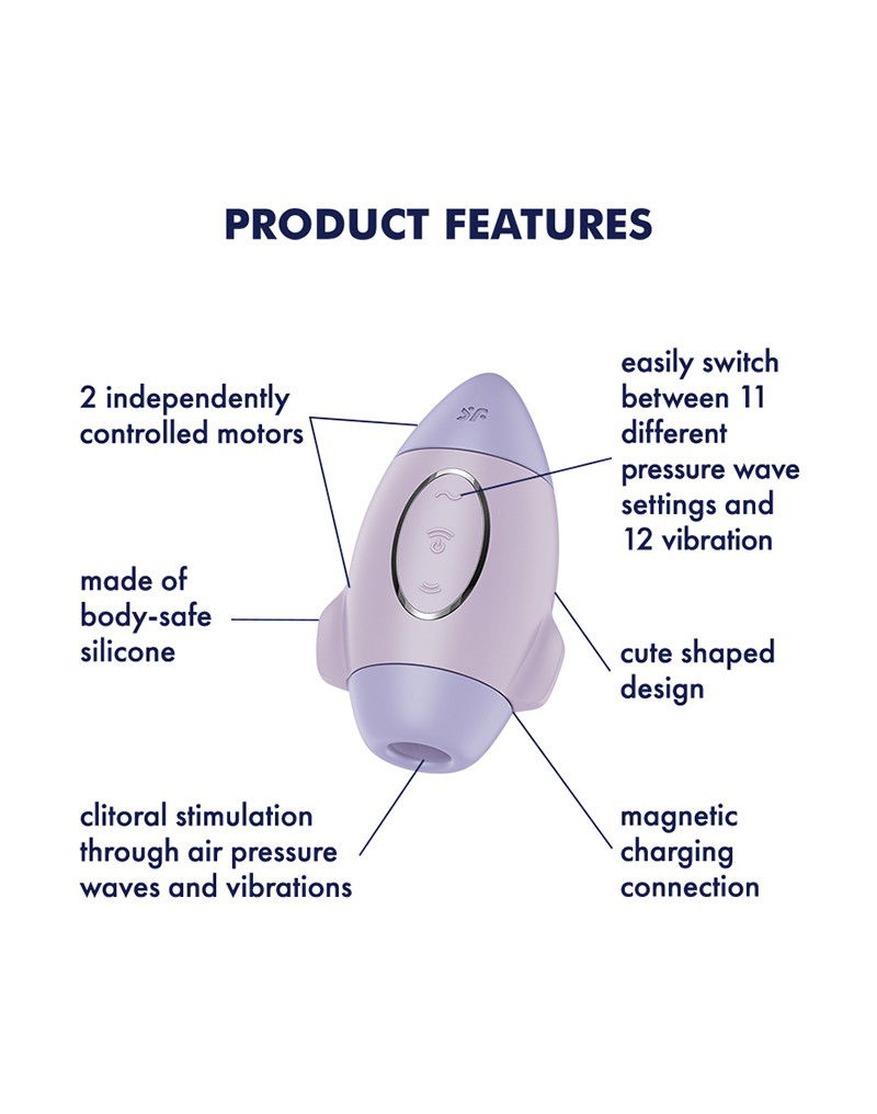 Satisfyer Mission Control Luchtdruk Vibrator Paars - Afbeelding 9