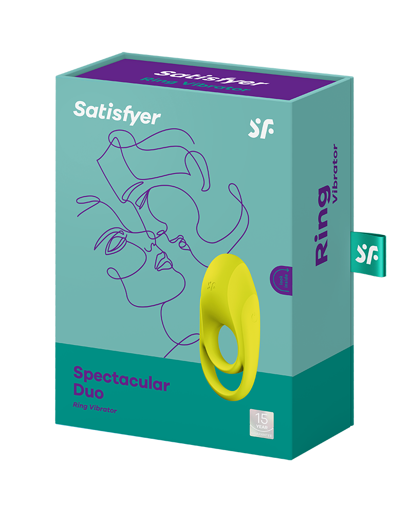 Satisfyer Spectacular Duo Cockring Vibrator Neongeel - Afbeelding 2