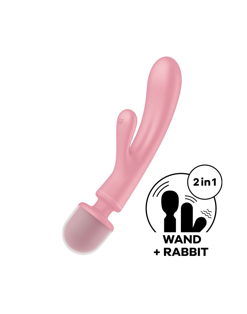 Satisfyer Triple Lover 2-in-1 Wand and Rabbit Vibrator Pink - Afbeelding 3