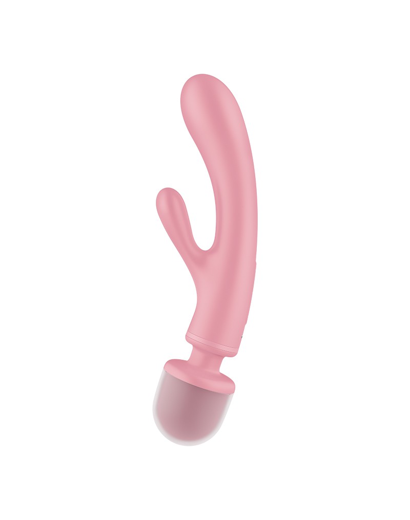 Satisfyer Triple Lover 2-in-1 Wand and Rabbit Vibrator Pink