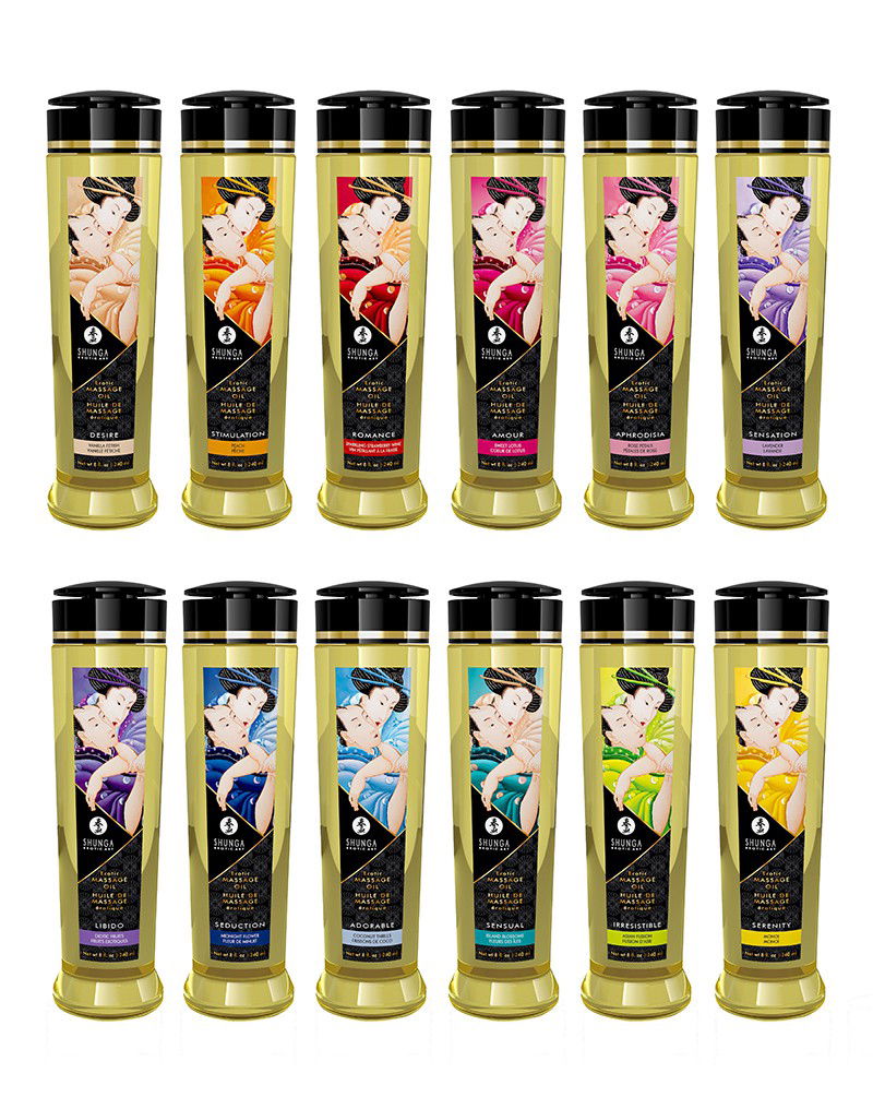 Shunga Massage Olie Seduction Midnight Flower 240 ml - Afbeelding 3