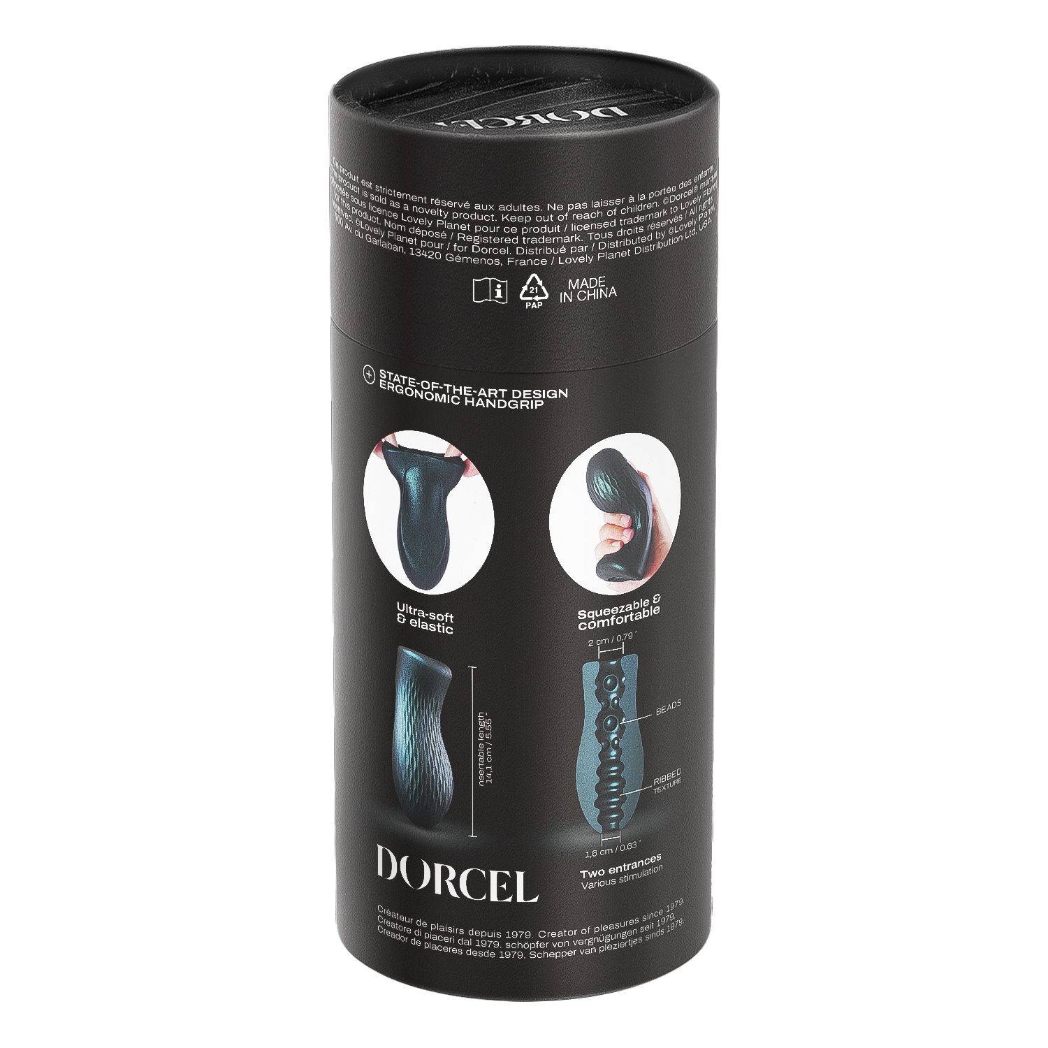 Dorcel Sili-Cup Dual Sensation Masturbator Blauw Metallic - Afbeelding 7