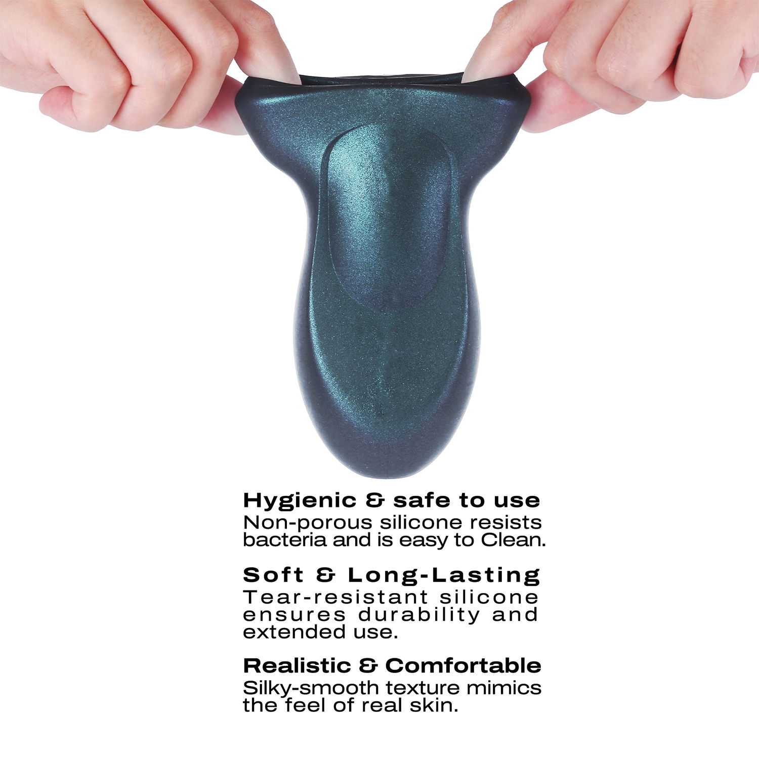 Dorcel Sili-Cup Dual Sensation Masturbator Blauw Metallic - Afbeelding 5