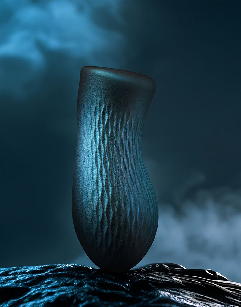 Dorcel Sili-Cup Dual Sensation Masturbator Blauw Metallic - Afbeelding 9