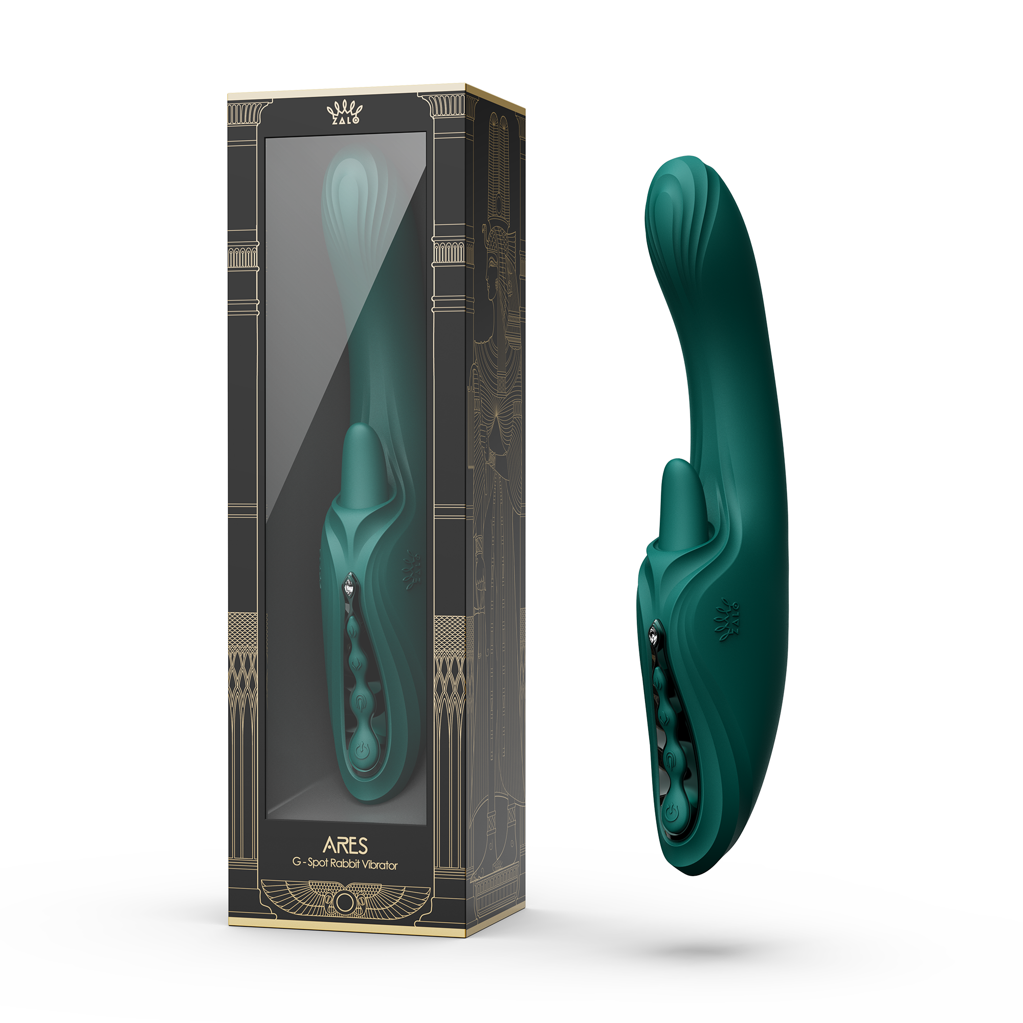 ZALO Ares G-Spot Rabbit Vibrator App-Controlled Turquoise Groen - Afbeelding 2
