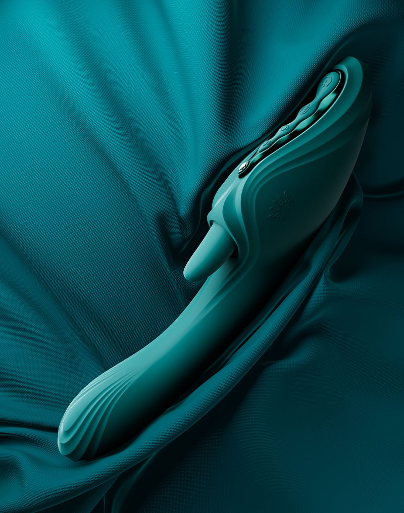 ZALO Ares G-Spot Rabbit Vibrator App-Controlled Turquoise Groen - Afbeelding 16