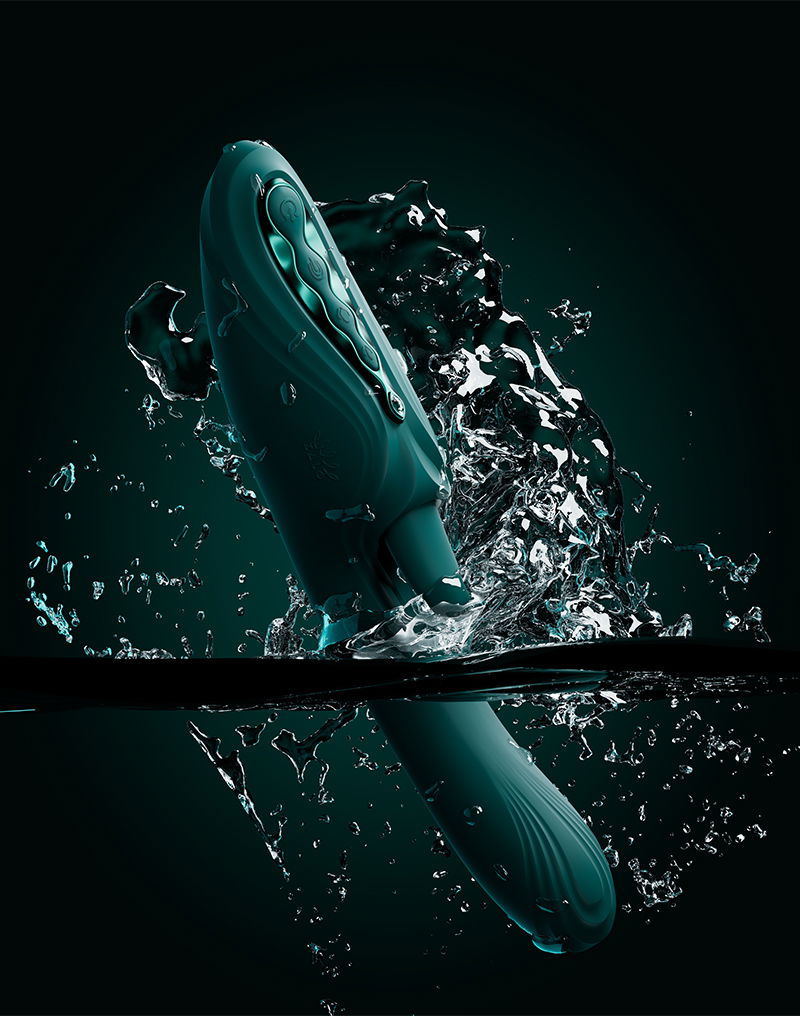 ZALO Ares G-Spot Rabbit Vibrator App-Controlled Turquoise Groen - Afbeelding 18