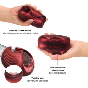 MANWAN – Sub One – Vibrerende Masturbator met Tapping Feature – Velvet Red