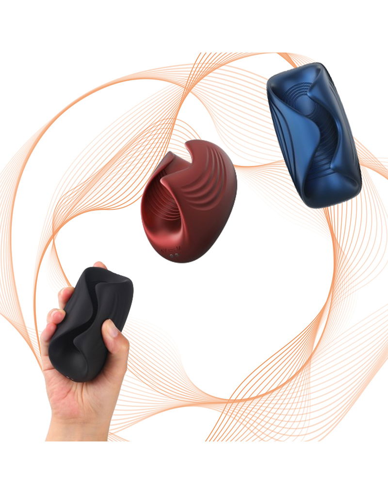 MANWAN - Sub One - Vibrerende Masturbator met Tapping Feature - Velvet Red - Afbeelding 4