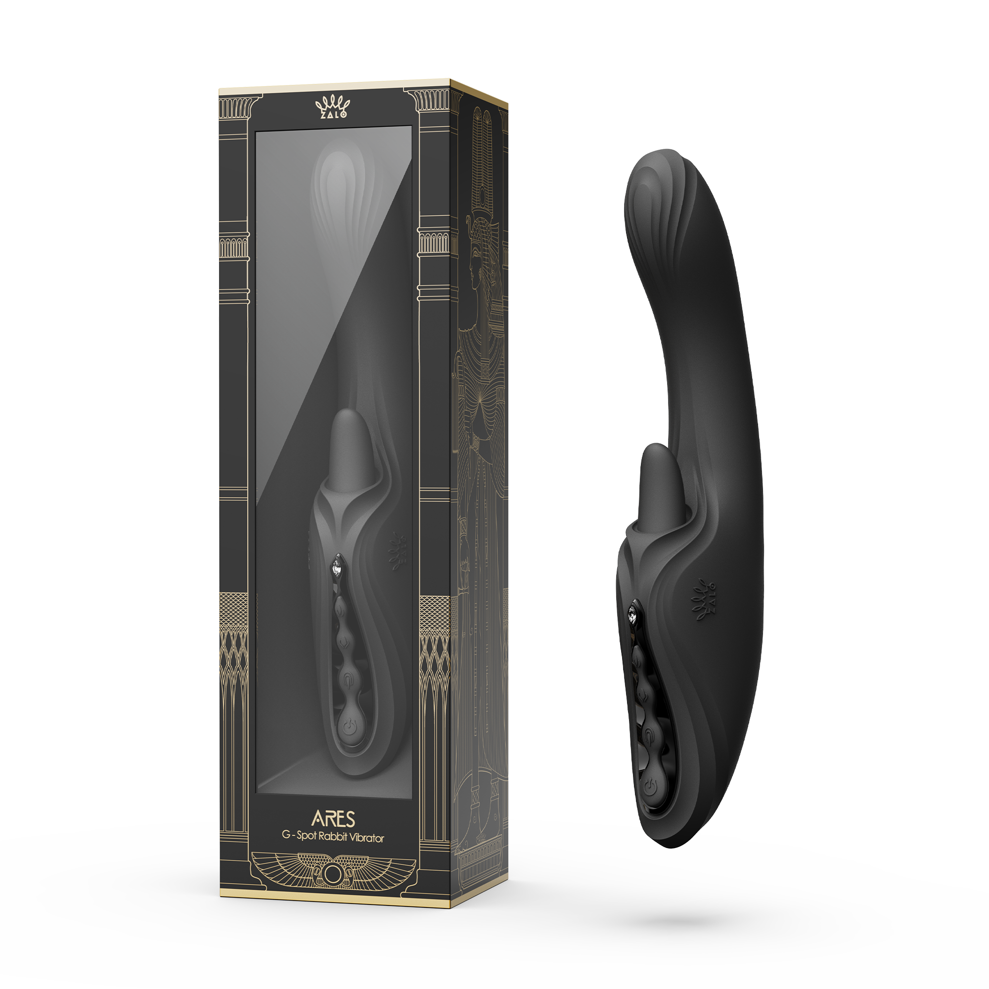 ZALO Ares G-Spot Rabbit Vibrator App-Controlled Obsidian Zwart - Afbeelding 10