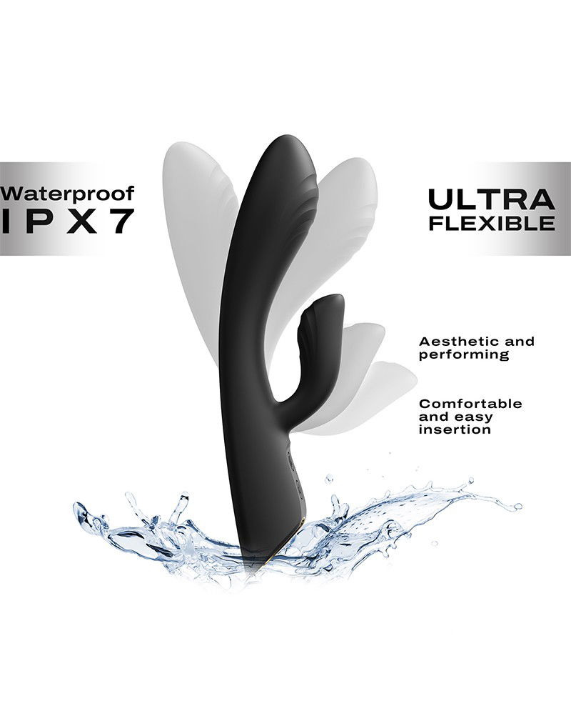 Dorcel Flexi Rabbit Verwarmde Rabbit Vibrator Zwart - Afbeelding 7