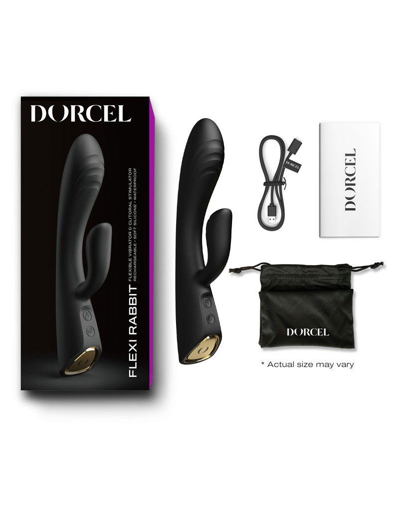 Dorcel Flexi Rabbit Verwarmde Rabbit Vibrator Zwart - Afbeelding 2