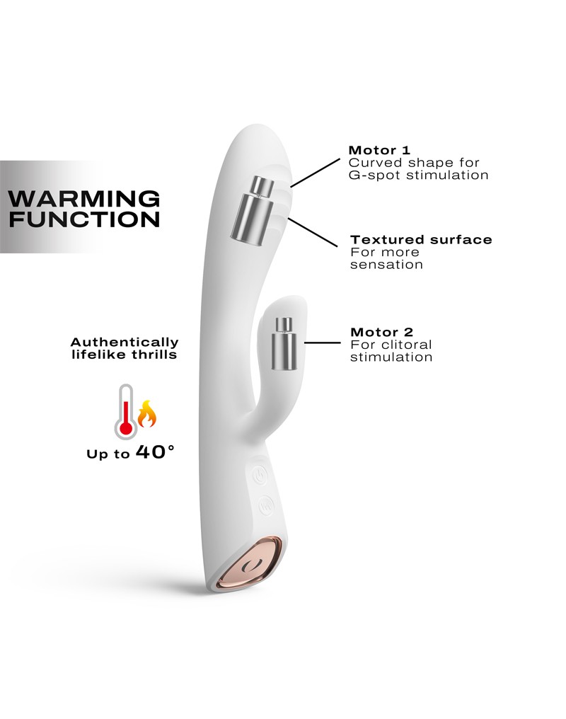 Dorcel Flexi Rabbit Verwarmde Rabbit Vibrator Wit - Afbeelding 8