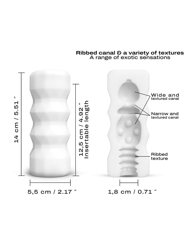 Dorcel - Masturbatorcup met Structuur - Exotisch - Wit - Afbeelding 5