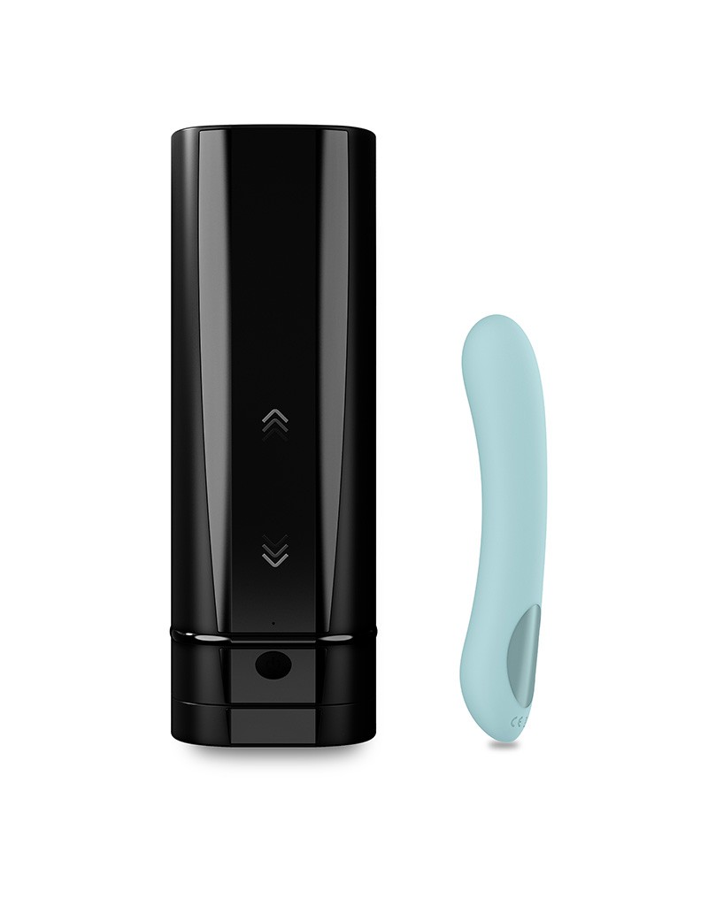 Kiiroo Koppelset Masturbator Onyx+ en G-Spot Vibrator Pearl 2+ Zwart Turquoise
