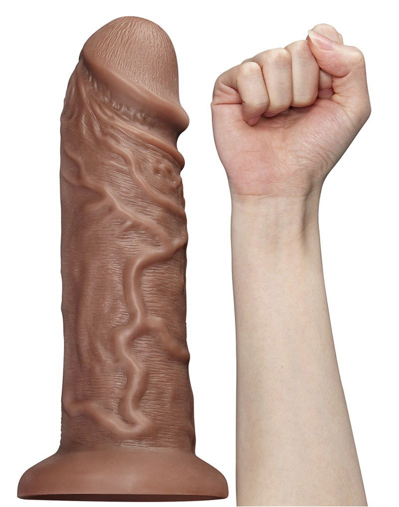 LoveToy - Realistic Chubby Dildo 27 cm - Bruin - Afbeelding 5
