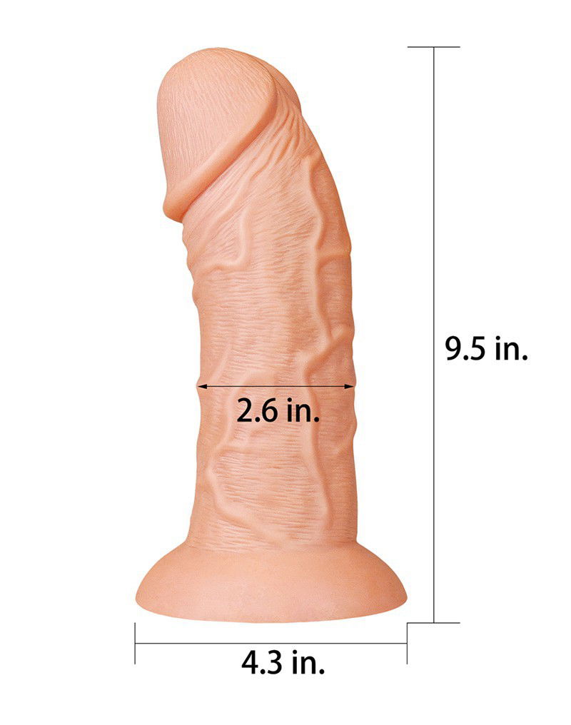 LoveToy - Realistic Curved Dildo 24 cm - Nude - Afbeelding 3