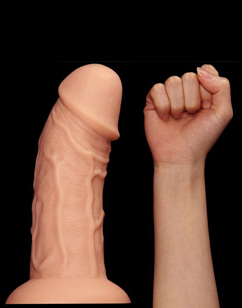 LoveToy - Realistic Curved Dildo 24 cm - Nude - Afbeelding 4