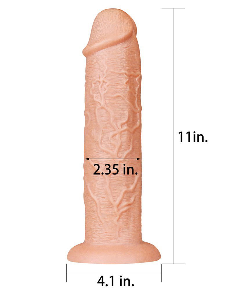 LoveToy - Realistic Long Dildo 28 cm - Nude - Afbeelding 3