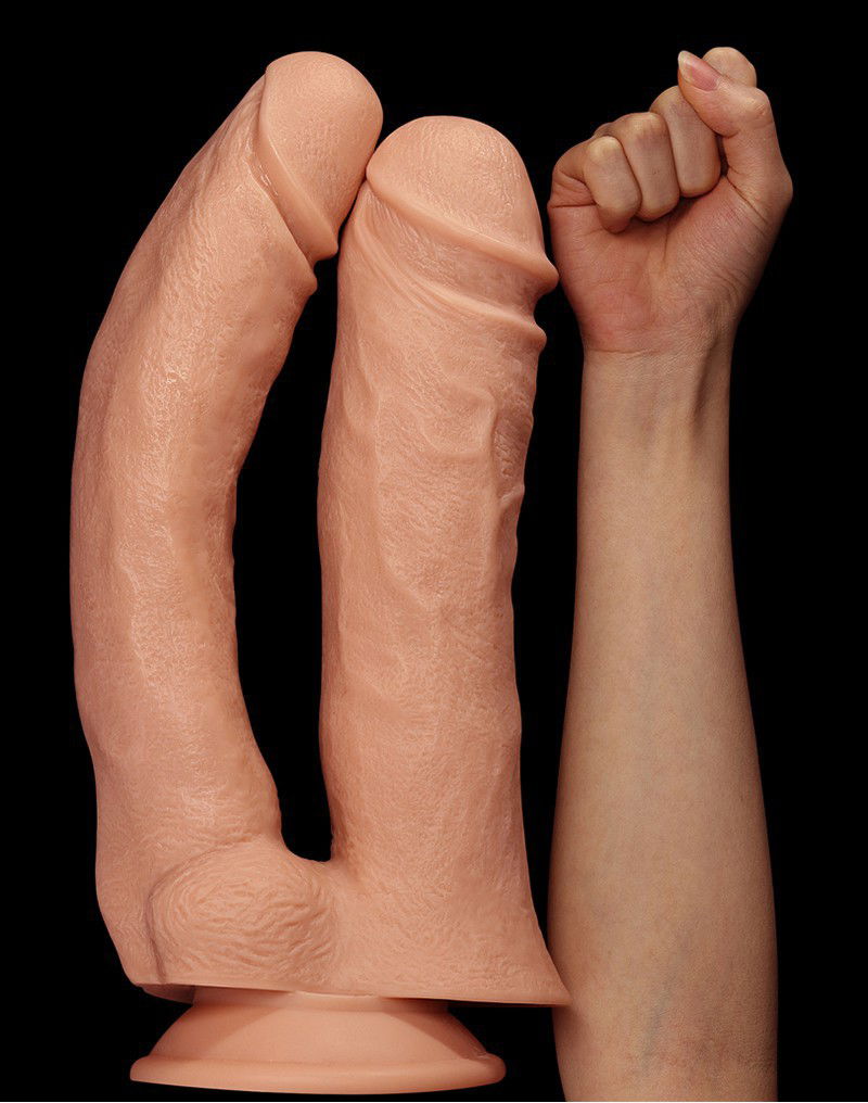 LoveToy - Realistic Mega Double Dildo 30 cm - Nude - Afbeelding 5