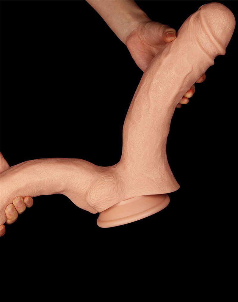 LoveToy - Realistic Mega Double Dildo 30 cm - Nude - Afbeelding 8