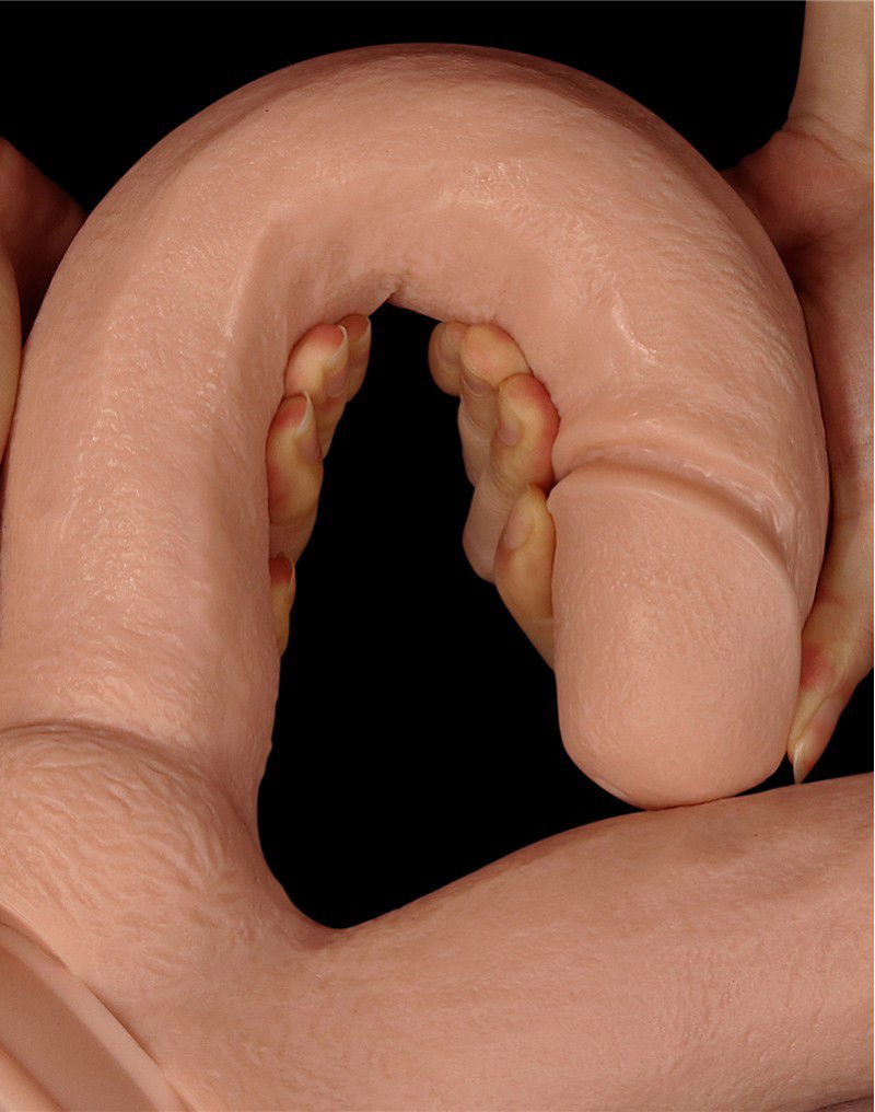 LoveToy - Realistic Mega Double Dildo 30 cm - Nude - Afbeelding 9