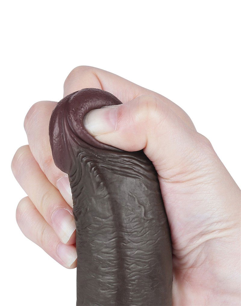 LoveToy - Sliding Skin Dildo 22.8 cm - Zwart - Afbeelding 7