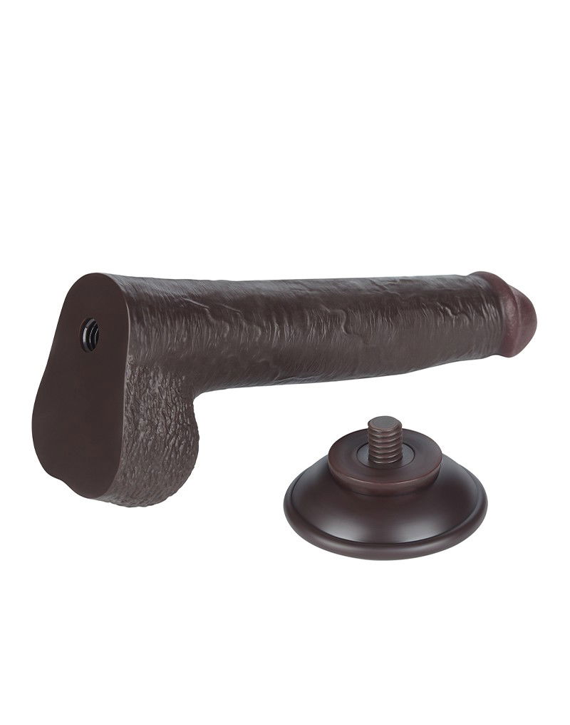 LoveToy - Sliding Skin Dildo 22.8 cm - Zwart - Afbeelding 9