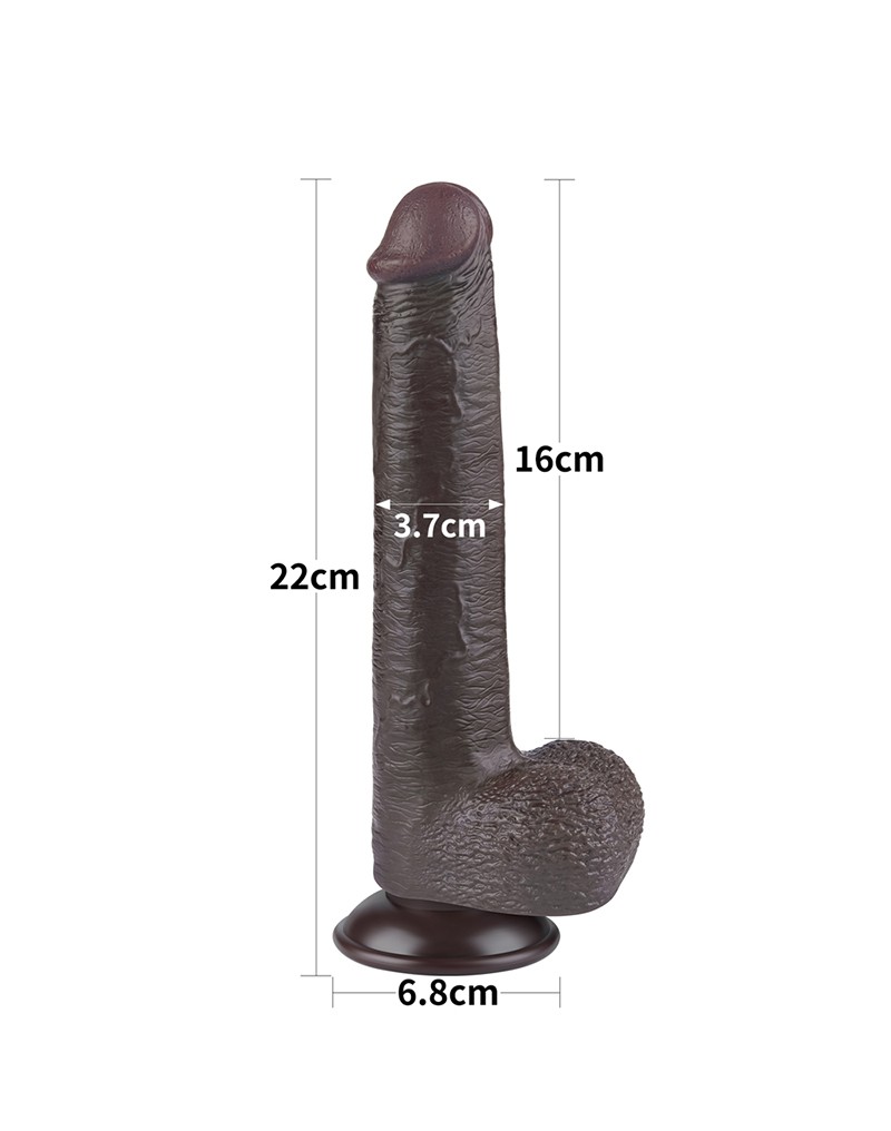 LoveToy - Sliding Skin Dildo 22.8 cm - Zwart - Afbeelding 3