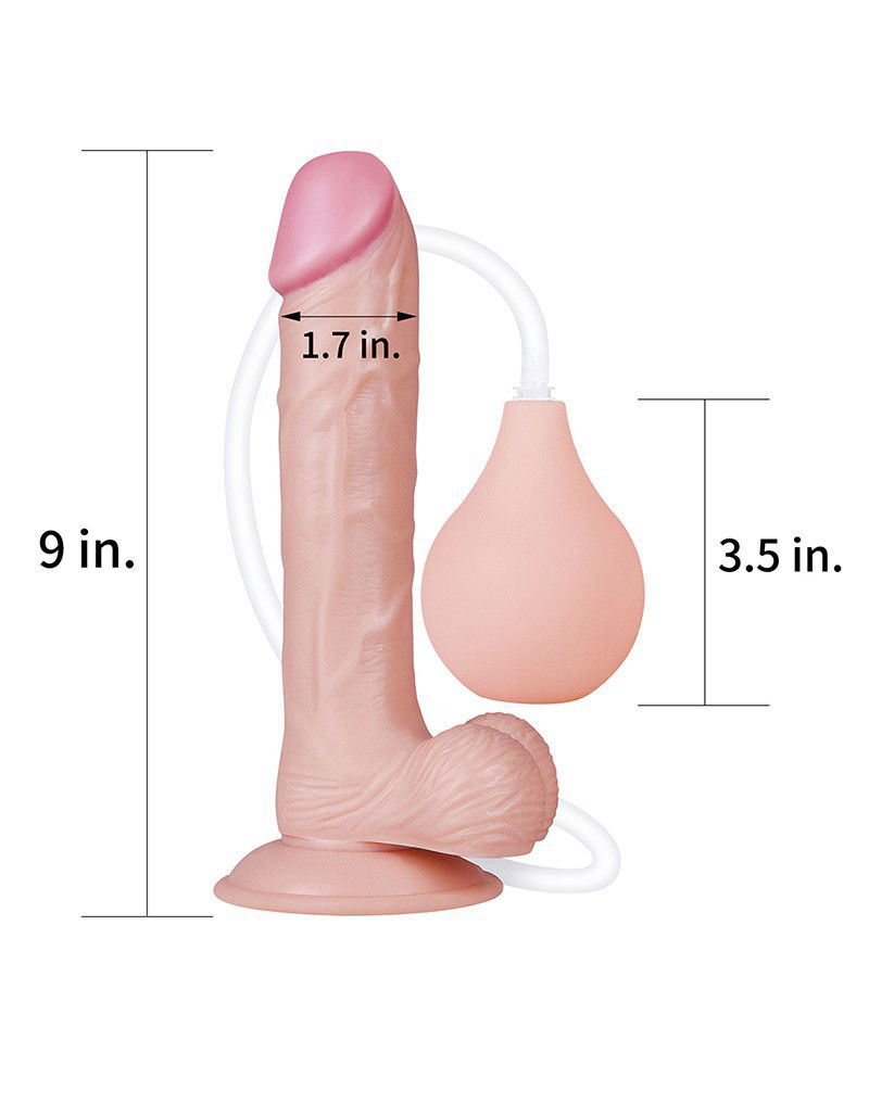 LoveToy - Squirt Extreme Dildo 23 cm - Nude - Afbeelding 3