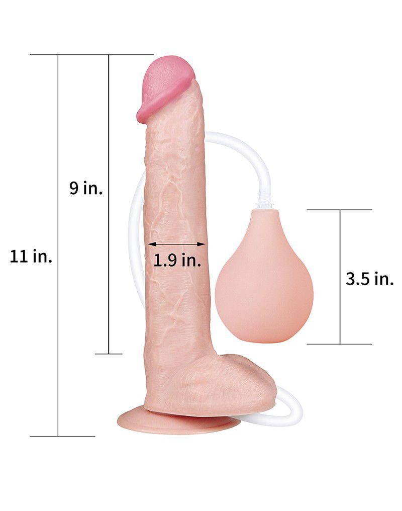 LoveToy - Squirt Extreme Dildo 28 cm - Nude - Afbeelding 3