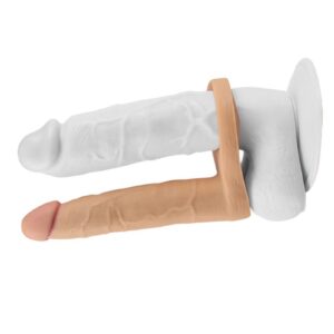 LoveToy – The Ultra Soft Double Vibrerende Dildo 16 cm – Nude