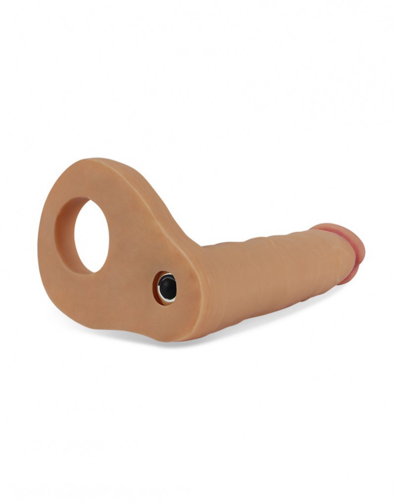 LoveToy - The Ultra Soft Double Vibrerende Dildo 16 cm - Nude - Afbeelding 4
