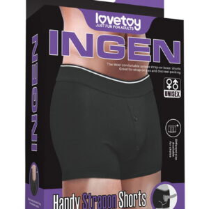 LoveToy – Unisex Strap-On Shorts Size L – Zwart