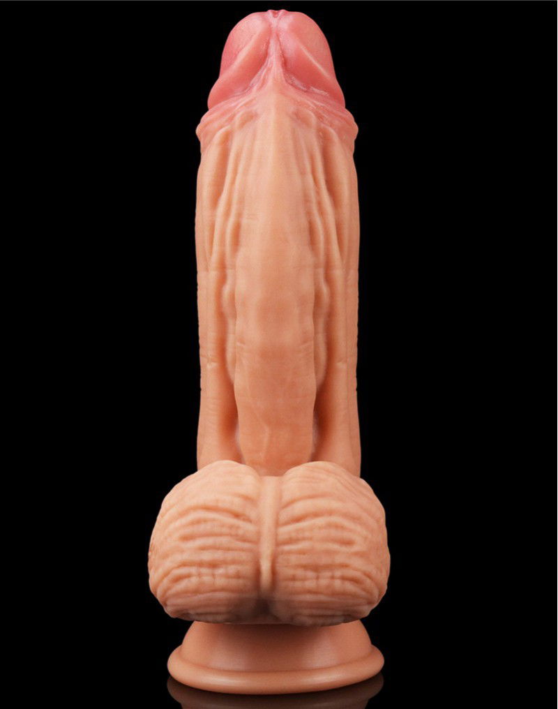 LoveToy - Dildo met Aderen 24.5 cm - Nude - Afbeelding 4