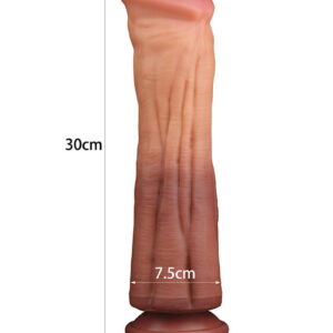 LoveToy – Dildo met Aderen 30 cm – Nude/Bruin
