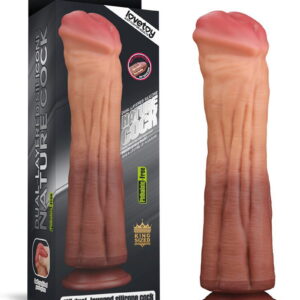 LoveToy – Dildo met Aderen 30 cm – Nude/Bruin