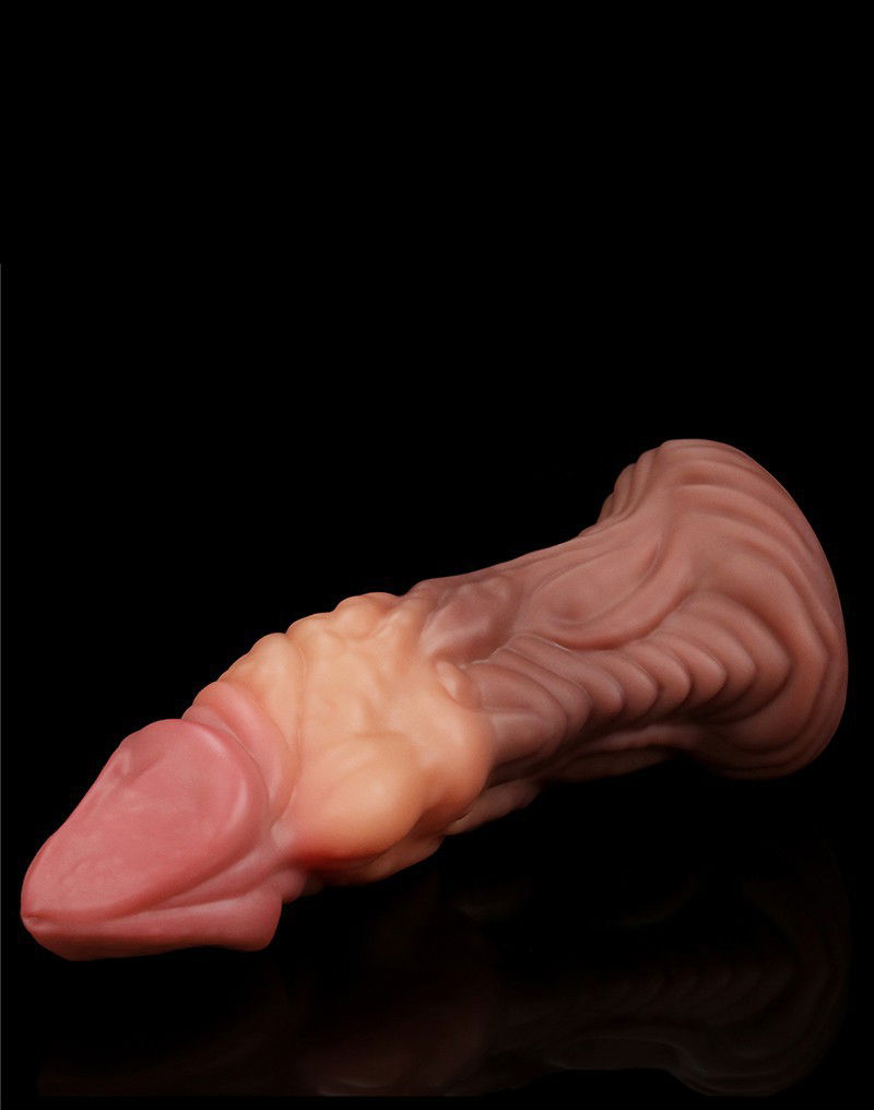 LoveToy - Dildo met Aderen 18 cm - Nude/Bruin - Afbeelding 4